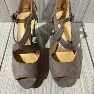 Naturalizer Taupe Heeled Sandals